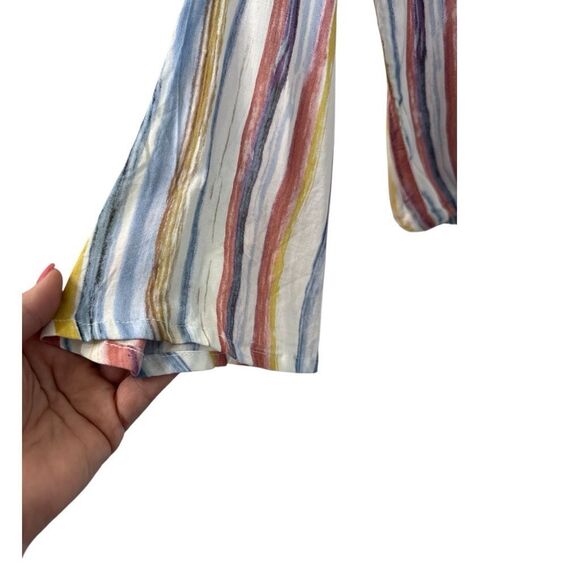 Black‎ Tape Lightweight 100% Viscose Striped Tie Bottom Top Size Small - Picture 8 of 10